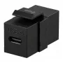 Equip USB-C keystone spojka, USB 3.2 Gen 2, USB-C konektor samica na samicu, čierna
