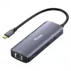 EQUIP USB-C multiport adaptér s 2x HDMI, RJ45, 2x USB-A, USB-C PD 100W, sivý