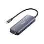 EQUIP USB-C multiport adaptér s 2x HDMI, RJ45, 2x USB-A, USB-C PD 100W, sivý