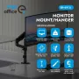 Ergo Office ER-691 B Plynová monitorová konzola pre 17-32 palcové obrazovky, 1-10 kg, matná čierna, VESA 75/100