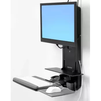 Ergotron Sit-Stand Vertical Lift, Patient Room – montážna sada (podložka na zápästie, držiak myši, vertikálna nastaviteľná lišta, držiak skenera čiarových kódov, odkladacia plocha na klávesnicu, rameno monitora, výsuvná podložka na myš)