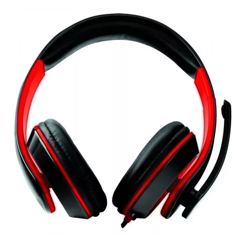 Esperanza EGH300R Káblový herný headset s všesmerovým mikrofónom na ramienku, čierna/červená