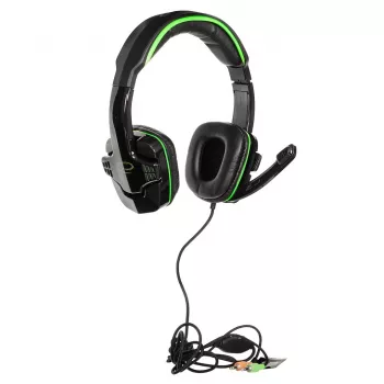 Esperanza EGH310G Herný headset s mikrofónom na ramene, káblový, 3,5-mm jack, čierna & zelená
