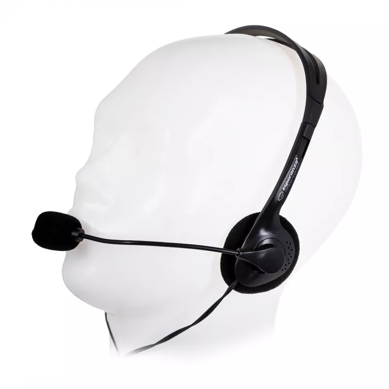 Esperanza EH102 káblový headset s mikrofónom – čierny