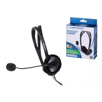 Esperanza EH102 káblový headset s mikrofónom – čierny