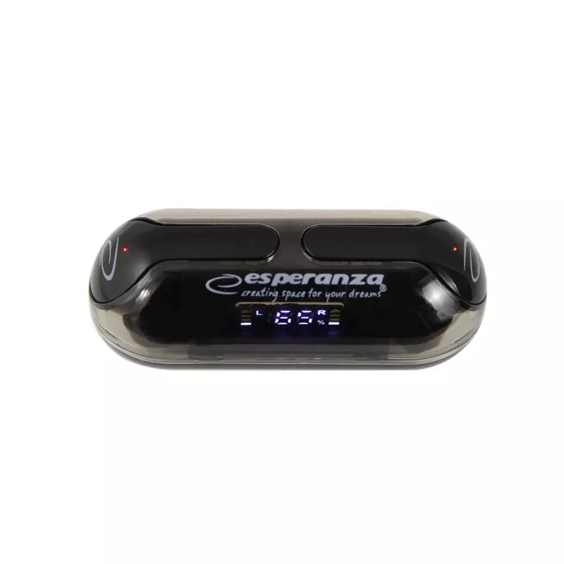 Esperanza EH239K True Wireless Stereo Bluetooth in-ear slúchadlá s nabíjacím puzdrom, dotykové ovládanie, vstavaný mikrofón, čierne