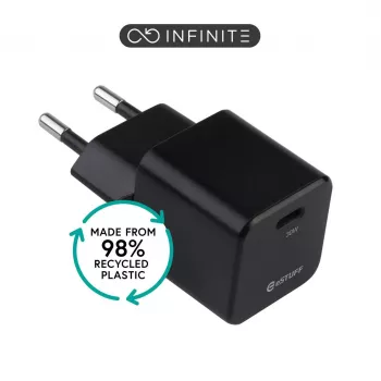 ESTUFF INFINITE (GRS) USB-C nabíjačka 20W PD 3.0 EU konektor biela