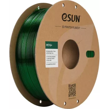 ESUN PETG+ 1,75mm transparentná zelená 1kg papierová cievka 3D tlačiarenský filament PETG+175T-G1P1