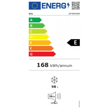 ETA 287990000E mraznička, 98 L, energetická trieda E, biela