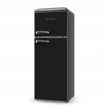 ETA Storio Retro Combi chladnička s mrazničkou, 215 L celkom, 170 L chladnička, 45 L mraznička, voľne stojaca, čierna, energetická trieda E, 38 dB