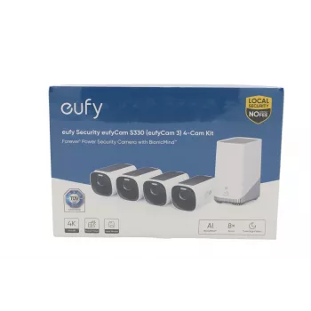 eufy eufyCam S330 4+1 Kit 4K UHD solárny bezpečnostný kamerový systém s HomeBase 3