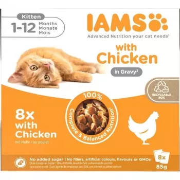 EUKANUBA IAMS DELIGHTS Kitten in Gravy – mokré krmivo pre mačky – 8x85g