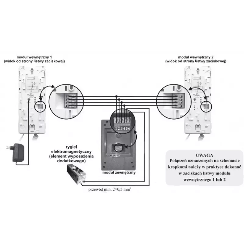 EURA ADA-38A3 4-vodičový analógový interkom pre systémy RL-3203H, biely