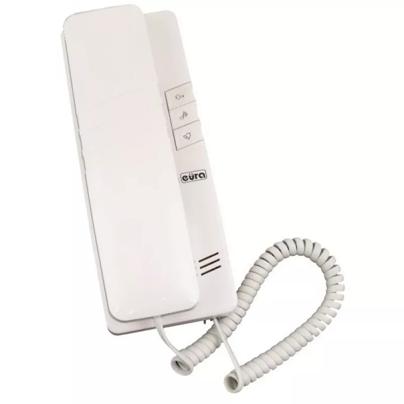EURA ADP-44A3 (RL-3203D) audio vrátnik - 2-vodičový, rodinný dom, biela vnútorná jednotka, strieborný vonkajší panel