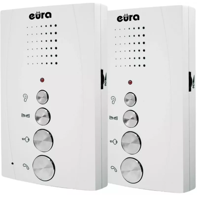 EURA ADP-51A3 DIFESA 1-rodinný audio domáci telefón s 2 mobilnými jednotkami, biela
