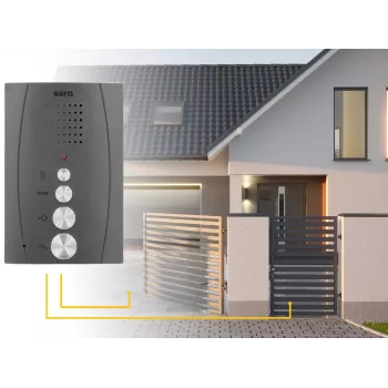EURA ADP-51A3 DIFESA súprava audio vrátnika - 1 rodina, 2 slúchadlá, interkom, grafit