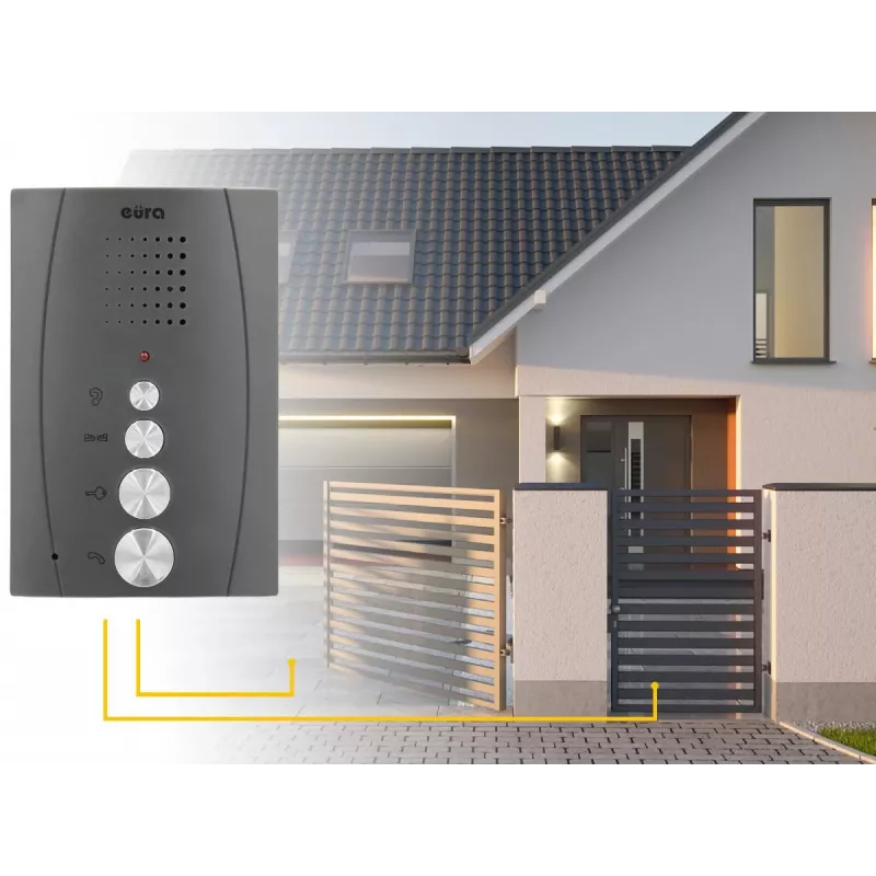 EURA ADP-51A3 DIFESA audio set domáceho telefónu - 1 rodina, 2 slúchadlá, intercom, grafit