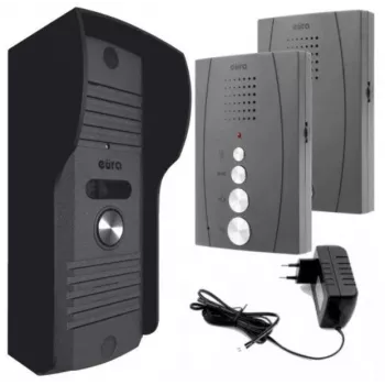 EURA ADP-51A3 DIFESA súprava audio vrátnika - 1 rodina, 2 slúchadlá, interkom, grafit