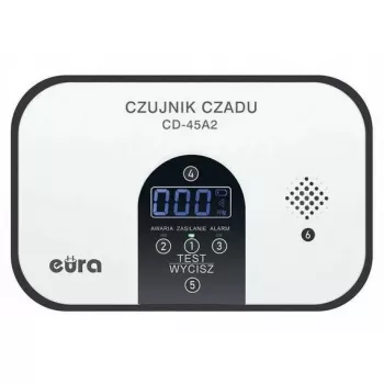 EURA CD-45A2 samostatne stojaci detektor oxidu uhoľnatého, na batérie, LCD displej
