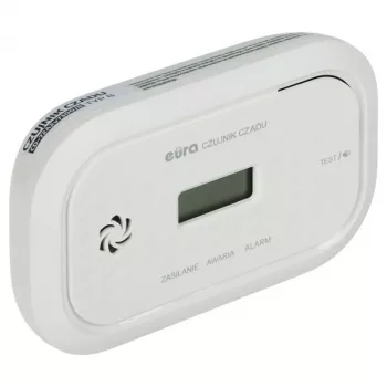EURA CD-72A2/B detektor oxidu uhoľnatého s LCD displejom, elektrochemický senzor, 85 dB alarm, certifikát EN 50291-1