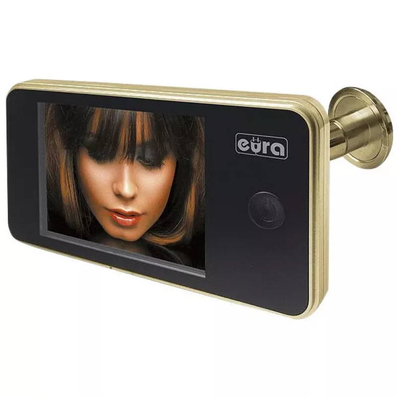 EURA VDP-01C1 ERIS digitálny priezor do dverí 3,2 palca LCD zlatý