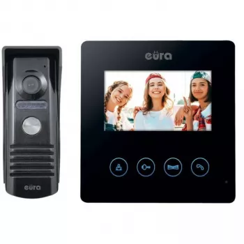 Eura video domáci telefón EURA VDP-52A3ATIRA čierny