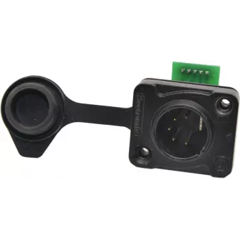 EUROLITE IP XLR sada 5-pinový konektor samec/samica, IP65, zinkový odliatok, spájkované kontakty, čierna 30208439