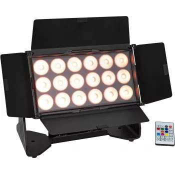 EUROLITE Multiflood IP 18x10W RGBW Wash CRMX IP65 LED scénický reflektor čierna