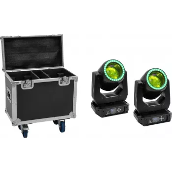 EUROLITE set 2x LED TMH-B120 Hypno moving-head beam + flightcase s kolieskami