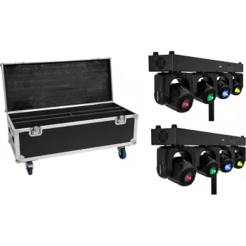 EUROLITE Set 2x LED TMH Bar S120 Moving-Head Spot + Flightcase s kolieskami