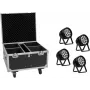 EUROLITE Set 4x AKKU IP PAR 14 HCL QuickDMX + Flightcase IP65 súprava scénického osvetlenia