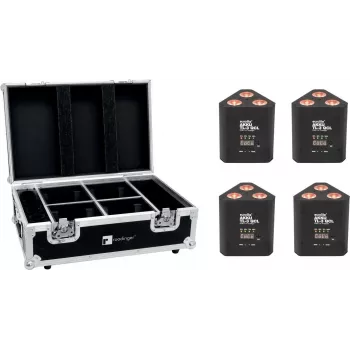 EUROLITE set 4x AKKU TL-3 QCL RGB+UV Trusslight + case s nabíjaním 20000854