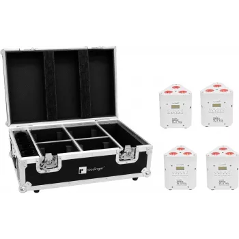 EUROLITE Set 4x AKKU TL-3 TCL biela + Charging Case 20000650