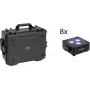 EUROLITE set 8x AKKU Flat Light 3 čierna + plastový kufrík s trolley RGBW LED QuickDMX