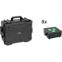 EUROLITE set 8x AKKU IP Flat Light 3 čierna IP65 LED reflektory s trolley case