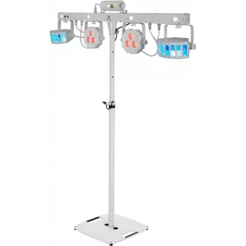 EUROLITE set LED KLS Laser Bar FX svetelný set biely + BPS-2 stojan na reproduktor biely 20000920