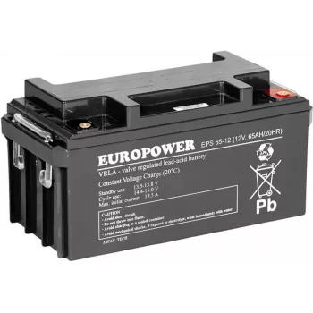 Europower AGM batéria EPS séria 12V 65Ah (8-12 rokov projektovaná životnosť)