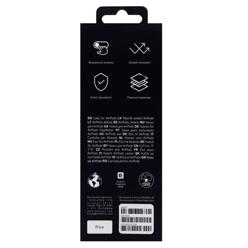 Evelatus Apple AirPods puzdro EAC04 tmavosivé
