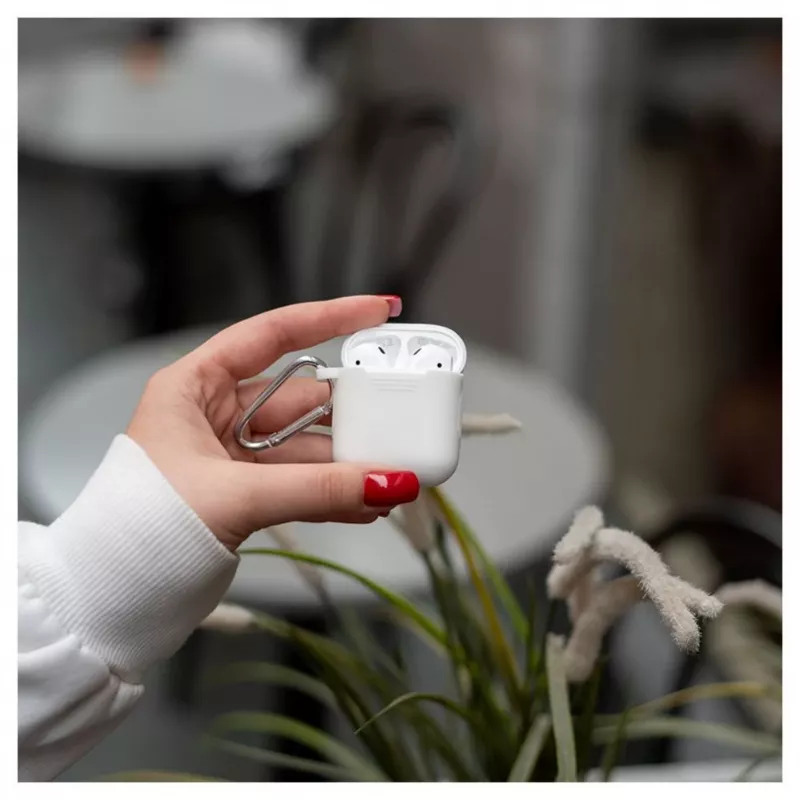 EVELATUS Apple AirPods puzdro EAC04 biele - silikónové ochranné puzdro pre AirPods 1. a 2. generácie
