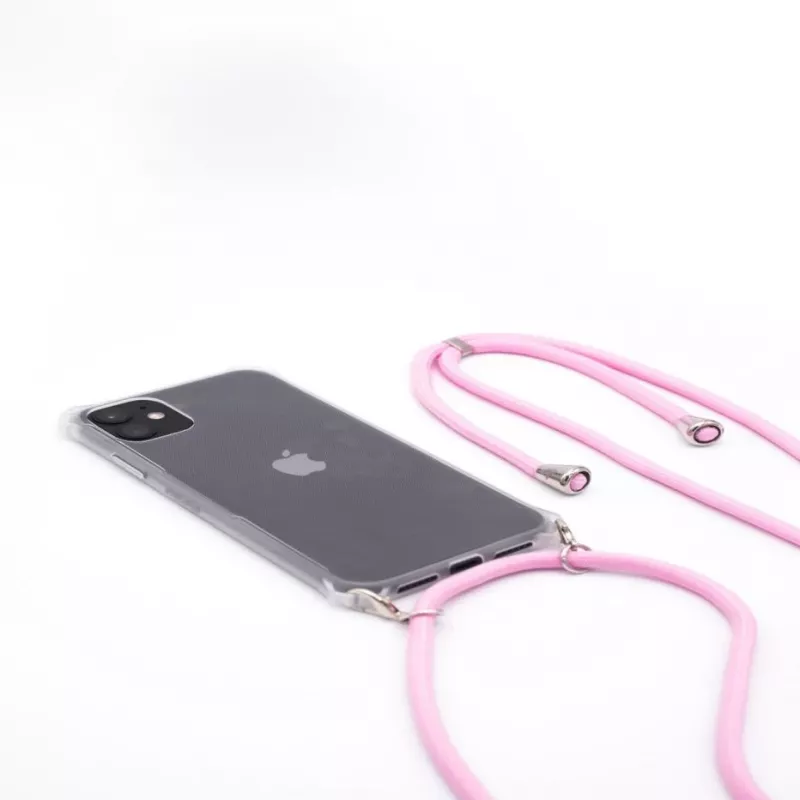 Evelatus Apple iPhone 11 Pro Max silikónové priehľadné puzdro s náhrdelníkom TPU pásik priehľadné