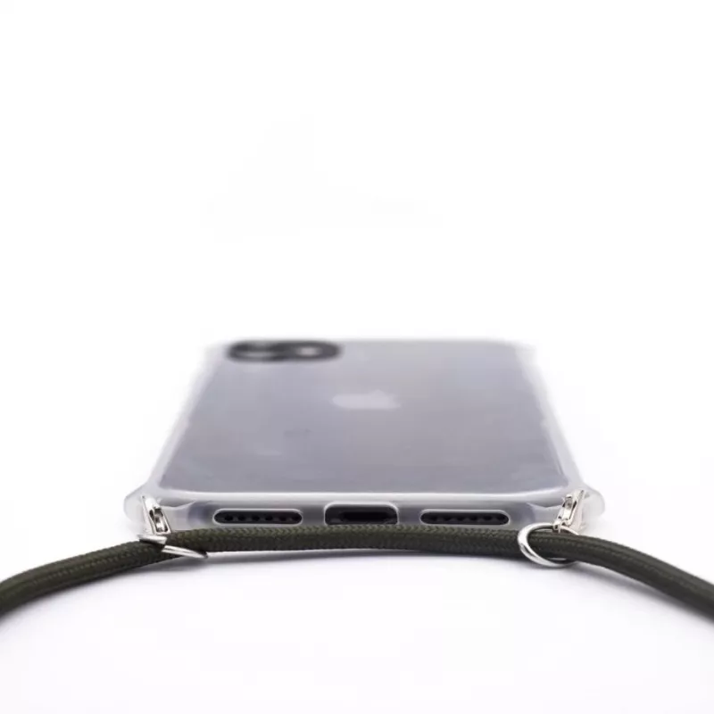 Evelatus Apple iPhone 11 silikónové puzdro transparentné s TPU remienkom na krk transparentné