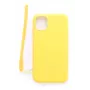 Evelatus Apple iPhone 11 Soft Touch silikónové puzdro s popruhom žlté