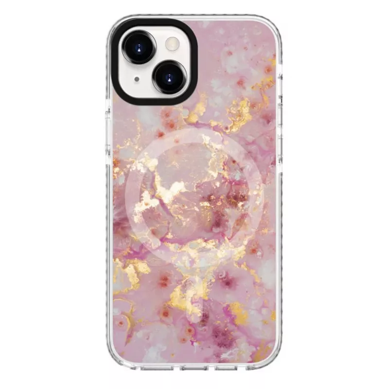 Evelatus Apple iPhone 15 PC+TPU puzdro s MagSafe – mramor ružová