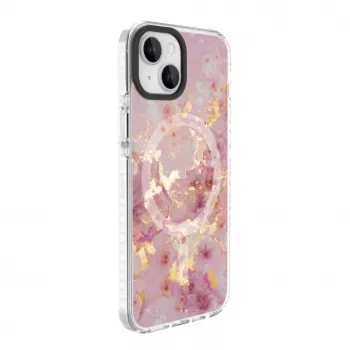 Evelatus Apple iPhone 15 PC+TPU puzdro s MagSafe – mramor ružová
