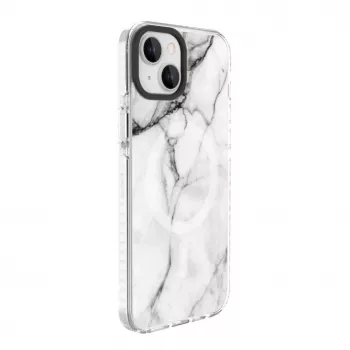 Evelatus Apple iPhone 15 Plus PC+TPU puzdro s MagSafe – Custom Marble White