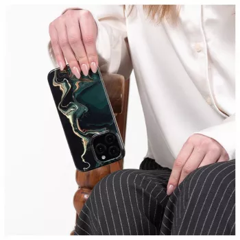 Evelatus Apple iPhone 15 Pro PC puzdro Custom Print Marble Dark Green