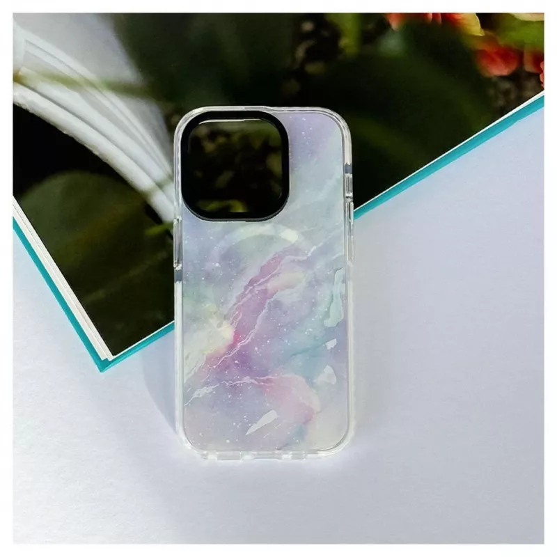 Evelatus Apple iPhone 15 Pro PC+TPU puzdro s MagSafe – mramor fialová