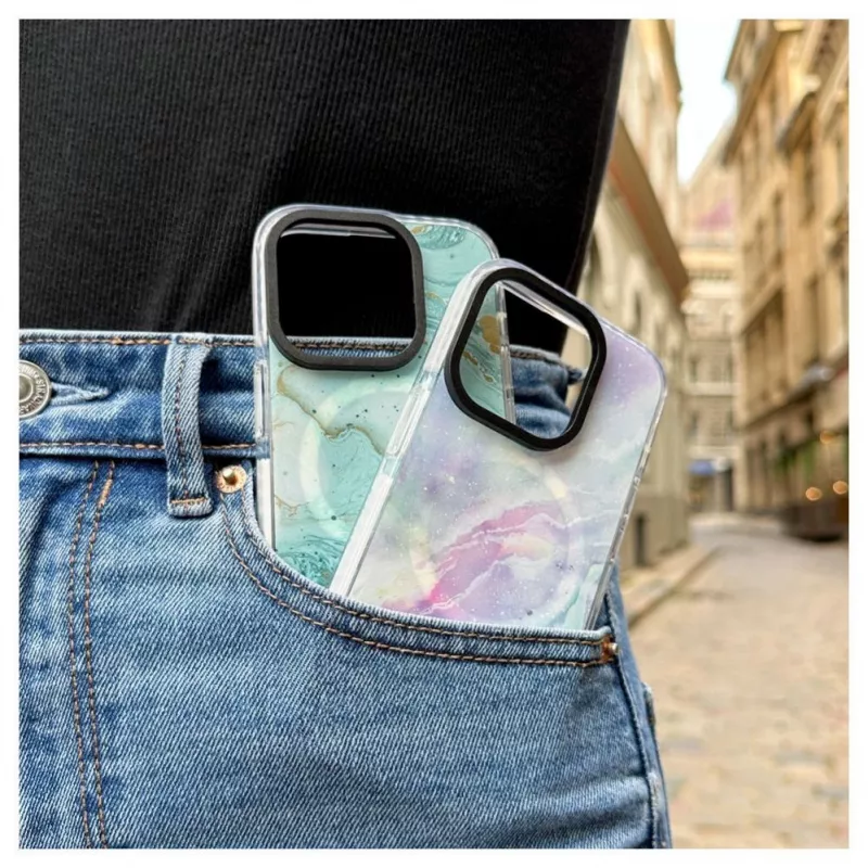 Evelatus Apple iPhone 15 Pro PC+TPU puzdro s MagSafe – mramor fialová