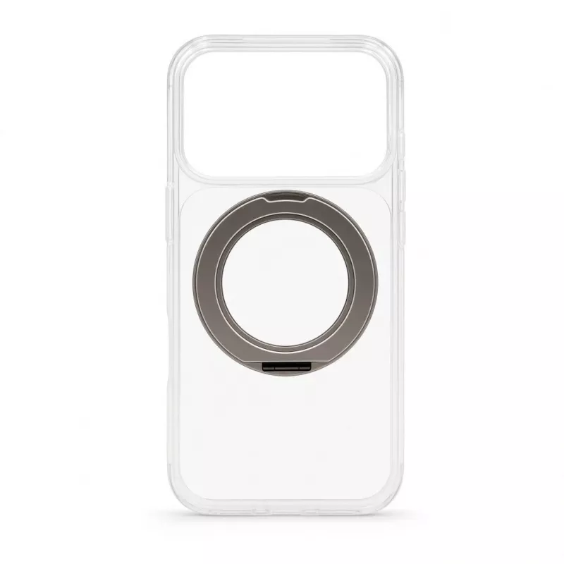 Evelatus Apple iPhone 17 Pro hybridné puzdro s MagSafe PC+TPU 360° kovový stojan priehľadné
