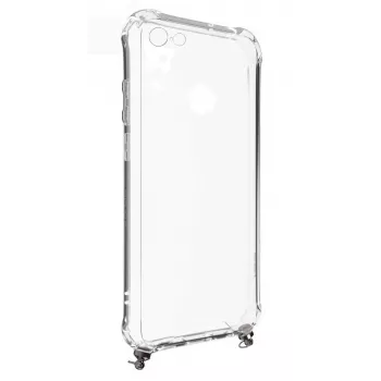 Evelatus Apple iPhone 6/6S silikónový transparentný s náhrdelníkom TPU pásik Space Grey